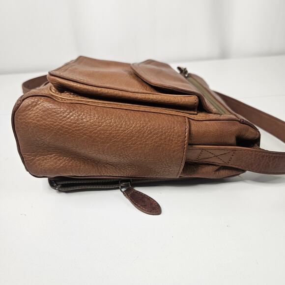 Fossil Ryder Satchel Purse Leather Handbag Crossbody Pebbled Classic Brown - Picture 6 of 16